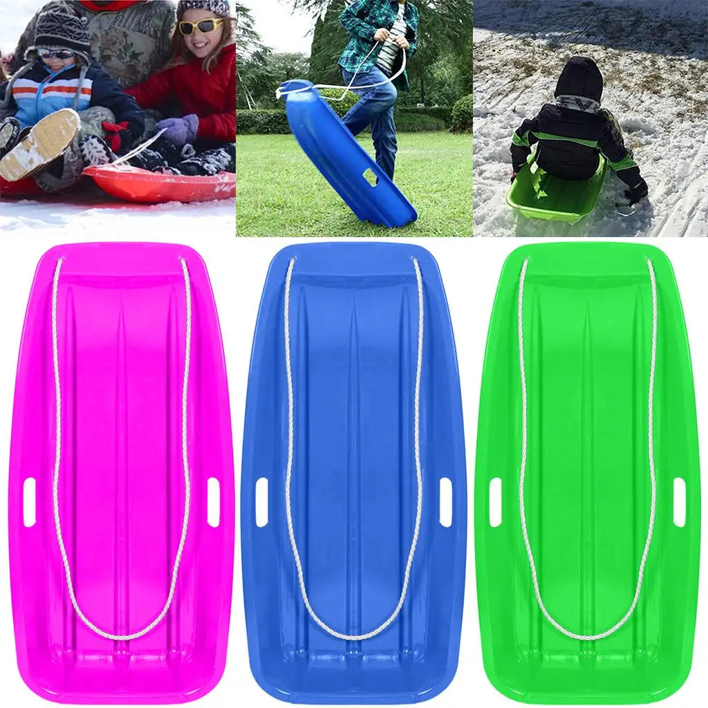 Solid Snow Sled, Snow Sled Adults Flyer Flying Toboggan Sledge Pull Rope and s